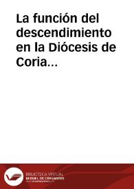 La función del descendimiento en la Diócesis de Coria (Cáceres) / Dominguez Moreno, José María | Biblioteca Virtual Miguel de Cervantes