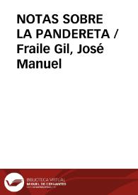 NOTAS SOBRE LA PANDERETA / Fraile Gil, José Manuel | Biblioteca Virtual Miguel de Cervantes