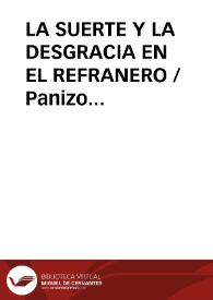 LA SUERTE Y LA DESGRACIA EN EL REFRANERO / Panizo Rodriguez, Juliana | Biblioteca Virtual Miguel de Cervantes