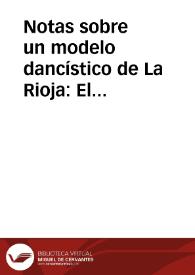 Notas sobre un modelo dancístico de La Rioja: El muerto / Quijera Perez, José Antonio | Biblioteca Virtual Miguel de Cervantes