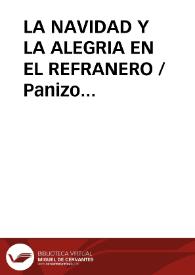 LA NAVIDAD Y LA ALEGRIA EN EL REFRANERO / Panizo Rodriguez, Juliana | Biblioteca Virtual Miguel de Cervantes