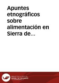 Apuntes etnográficos sobre alimentación en Sierra de Gata / Perez Simon, Silvia | Biblioteca Virtual Miguel de Cervantes