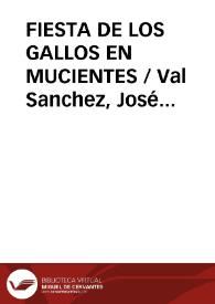 FIESTA DE LOS GALLOS EN MUCIENTES / Val Sanchez, José Delfín | Biblioteca Virtual Miguel de Cervantes