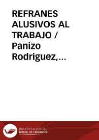 REFRANES ALUSIVOS AL TRABAJO / Panizo Rodriguez, Juliana | Biblioteca Virtual Miguel de Cervantes