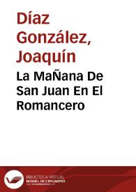 La MaÑana De San Juan En El Romancero | Biblioteca Virtual Miguel de Cervantes