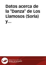 Datos acerca de la "Danza" de Los Llamosos (Soria) y su comparación con algunos otros aspectos semejantes de la provincia de Guadalajara / Lopez De Los Mozos, José Ramón / CASA MARTINEZ | Biblioteca Virtual Miguel de Cervantes