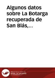 Algunos datos sobre La Botarga recuperada de San Blás, en Peñalver (Guadalajara) / Sanchez Minguez, Doroteo y LOPEZ DE LOS MOZOS | Biblioteca Virtual Miguel de Cervantes