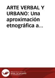 ARTE VERBAL Y URBANO: Una aproximación etnográfica a los cuentos populares extremeños en la ciudad de Badajoz / Montero Montero, Pedro | Biblioteca Virtual Miguel de Cervantes