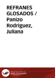 REFRANES GLOSADOS / Panizo Rodriguez, Juliana | Biblioteca Virtual Miguel de Cervantes