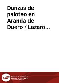 Danzas de paloteo en Aranda de Duero / Lazaro Palomino, Fernando | Biblioteca Virtual Miguel de Cervantes