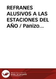 REFRANES ALUSIVOS A LAS ESTACIONES DEL AÑO / Panizo Rodriguez, Juliana | Biblioteca Virtual Miguel de Cervantes