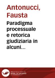 Paradigma processuale e retorica giudiziaria in alcuni drammi di Lope de Vega / Fausta Antonucci | Biblioteca Virtual Miguel de Cervantes