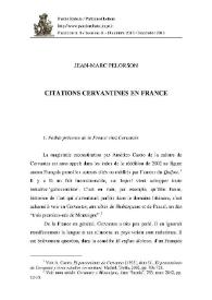 Citations cervantines en France / Jean-Marc Pelorson | Biblioteca Virtual Miguel de Cervantes