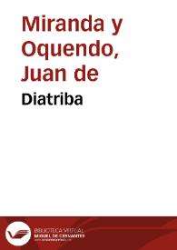 Diatriba | Biblioteca Virtual Miguel de Cervantes