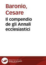 Il compendio de gli Annali ecclesiastici | Biblioteca Virtual Miguel de Cervantes