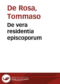 De vera residentia episcoporum | Biblioteca Virtual Miguel de Cervantes