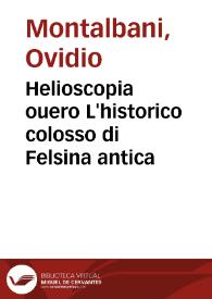 Helioscopia ouero L'historico colosso di Felsina antica | Biblioteca Virtual Miguel de Cervantes