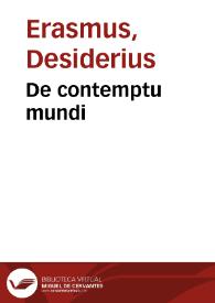 De contemptu mundi | Biblioteca Virtual Miguel de Cervantes