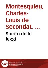 Spirito delle leggi | Biblioteca Virtual Miguel de Cervantes