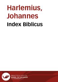 Index Biblicus | Biblioteca Virtual Miguel de Cervantes