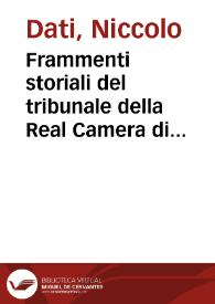 Frammenti storiali del tribunale della Real Camera di Napoli | Biblioteca Virtual Miguel de Cervantes