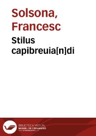 Stilus capibreuia[n]di | Biblioteca Virtual Miguel de Cervantes