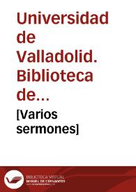 [Varios sermones] | Biblioteca Virtual Miguel de Cervantes