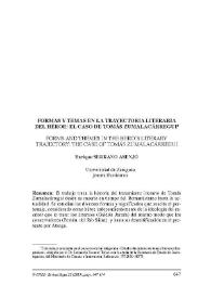 Formas y temas en la trayectoria literaria del héroe: el caso de Tomás Zumalacárregui = Forms and themes in the hero's literary trajectory: the case of Tomás Zumalacárregui / Enrique Serrano Asenjo | Biblioteca Virtual Miguel de Cervantes