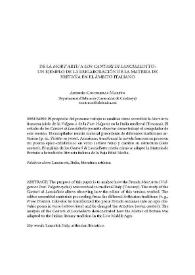 De la "Mort Artu" a los "Cantari di Lanciallotto": un ejemplo de la reelaboración de la Materia de Bretaña en el ámbito italiano / Antonio Contreras Martín | Biblioteca Virtual Miguel de Cervantes