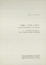 Lengua y forma poéticas en el "Cancionero de Baena". I, Inventario descriptivo de la escuela Gallego-Castellana / Blanca Periñán | Biblioteca Virtual Miguel de Cervantes