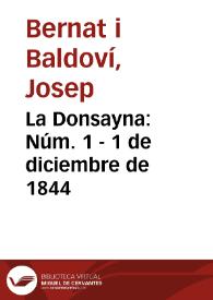 La Donsayna [Texto impreso]. Núm. 1 - 1 de diciembre de 1844 | Biblioteca Virtual Miguel de Cervantes