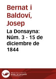 La Donsayna [Texto impreso]. Núm. 3 - 15 de diciembre de 1844 | Biblioteca Virtual Miguel de Cervantes