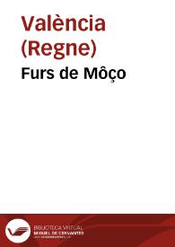 Furs de Môço | Biblioteca Virtual Miguel de Cervantes