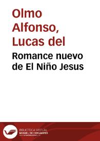 Romance nuevo de El Niño Jesus | Biblioteca Virtual Miguel de Cervantes