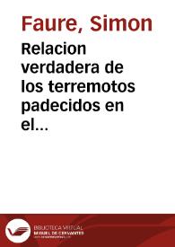 Relacion verdadera de los terremotos padecidos en el Reyno de Valencia desde el dia 23 de Marzo del año 1748 y de las Rogativas que se hacen en la ciudad de Valencia ... a Dios Nuestro Señor, para que aplaque su ira .. | Biblioteca Virtual Miguel de Cervantes