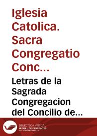 Letras de la Sagrada Congregacion del Concilio de orden de N.SS.P. y ...  Clemente XII, que amonestan à todos los Eclesiasticos à que hagan una vez en el año los Exercicios Espirituales : Carta pastoral del Il.mo ... Andres de Orbe y Larreategui, Arzobispo de Valencia ... en que ... exorta al cumplimiento de dichas Letras. Edicto en que ... se manda ... à los Predicadores la explicacion de la Doctrina Christiana en ... los Sermones | Biblioteca Virtual Miguel de Cervantes