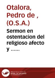 Sermon en ostentacion del religioso afecto y ... devocion que a la Inmaculada Concepcion de ... Maria ... tiene la ... parrochia de S. Nicolas Obispo y S. Pedro Martyr de ... Valencia | Biblioteca Virtual Miguel de Cervantes