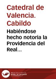 Habiéndose hecho notoria la Providencia del Real Tribunal de Diezmos... por la qual se manda que todos aquellos que hubiesen sido exemptos ... paguen los derechos Decimales con arreglo a lo prevenido en el Breve de su Santidad ... para que se encargue de la recolección, custodia y venta de todos los frutos] | Biblioteca Virtual Miguel de Cervantes