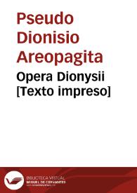 Opera Dionysii [Texto impreso] | Biblioteca Virtual Miguel de Cervantes