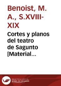 Cortes y planos del teatro de Sagunto [Material gráfico] = Coupes et plans du theatre de Sagonte = Form and plan of the theatre of Sagonta | Biblioteca Virtual Miguel de Cervantes