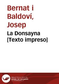 La Donsayna [Texto impreso] | Biblioteca Virtual Miguel de Cervantes