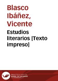 Estudios literarios | Biblioteca Virtual Miguel de Cervantes