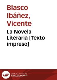 La Novela Literaria [Texto impreso] | Biblioteca Virtual Miguel de Cervantes