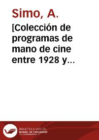 [Colección de programas de mano de cine entre 1928 y 1931] [Material gráfico] | Biblioteca Virtual Miguel de Cervantes