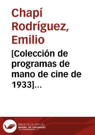 [Colección de programas de mano de cine de 1933] [Material gráfico] | Biblioteca Virtual Miguel de Cervantes