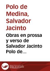 Obras en prossa y verso de Salvador Jacinto Polo de Medina | Biblioteca Virtual Miguel de Cervantes