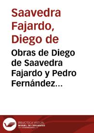 Obras de Diego de Saavedra Fajardo y Pedro Fernández Navarrete | Biblioteca Virtual Miguel de Cervantes