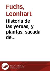 Historia de las yeruas, y plantas, sacada de Dioscoride Anazarbeo y otros insignes Autores, con los nombres Griegos, Latinos, y Españoles. | Biblioteca Virtual Miguel de Cervantes