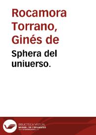 Sphera del uniuerso. | Biblioteca Virtual Miguel de Cervantes