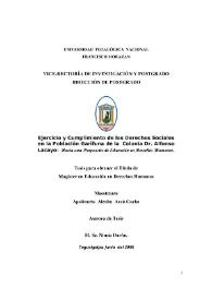 Ejercicio y Cumplimiento de los Derechos Sociales en la Población Garífuna de la Colonia Dr. Alfonso Lacayo: Hacia una Propuesta de Educación en Derechos Humanos / Apolinaria Alcoha Arzú Cacho | Biblioteca Virtual Miguel de Cervantes